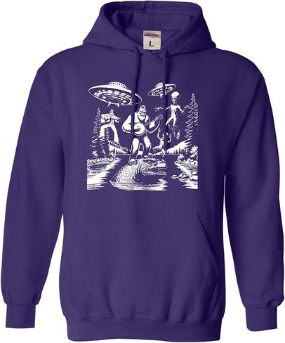 Go All Out Bigfoot Elvis Loch Ness Monster Alien UFO Jam Session Mens Women Youth Sweatshirt Hoodie in Saudi Arabia