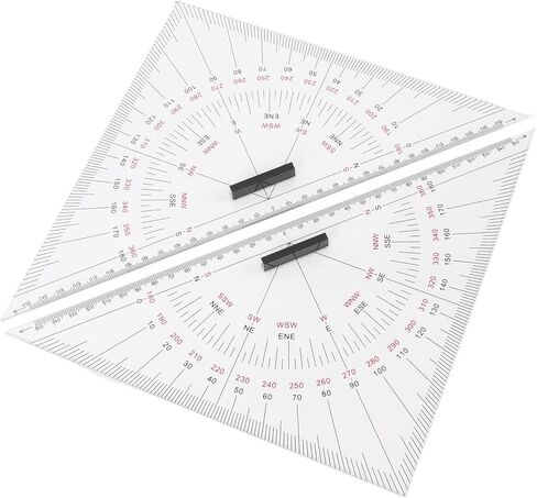 WALFRONT Diagram Drawing LINEAL Precise Acrylic Scale for Nautical Navigation, 300 Mm Transparent Easy to Use Boat, Ship] in Saudi Arabia