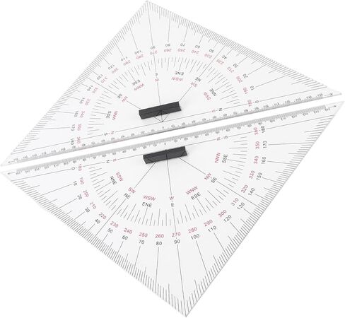 WALFRONT Diagram Drawing LINEAL Precise Acrylic Scale for Nautical Navigation, 300 Mm Transparent Easy to Use Boat, Ship] in Saudi Arabia