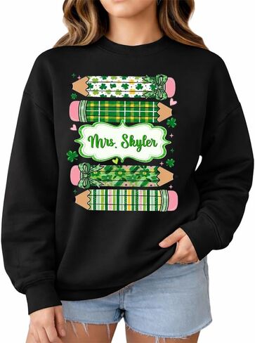 NAZENTI Custom Teaching Lucky Charms Sweatshirt, Lucky Teacher Sweatshirt, Saint Patrick's Day Teachers Hoodie in Saudi Arabia