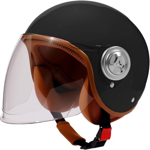 خوذة دراجة نارية 3/4 معتمدة من وزارة النقل الرجعية مع قناع، 3-15 عامًا خفيفة الوزن للأطفال الصغار الأولاد والبنات مفتوحة الوجه ATV نصف خوذة للسكوتر الكهربائي والدراجة الترابية والدراجة Go-Kart in Kuwait