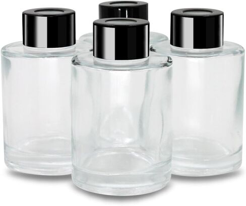 Feel Fragrance Glass Diffuser Bottles Diffuser Jars with Cork Caps Set of 4 – 5.3 inches High, 240ml 8.2 Ounce. Fragrance Accessories Use for DIY Replacement Reed Diffuser Sets. in Kuwait