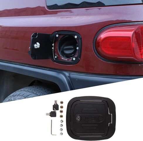 غطاء غطاء خزان الغاز لقفل باب حشو الوقود متوافق مع Toyota FJ Cruiser 2007-2021، استبدال أبواب خزان الغاز، غطاء باب حشو الوقود بغطاء غاز من الألومنيوم in Kuwait