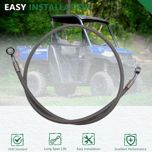Front Left Brake Hose Line 1911734,Fit for Polaris Ranger 1000 XP Ranger 570 Full-Size Ranger 570-6 Crew Ranger Diese-l 1000 Ranger 900 Gas 2013-2019 in Saudi Arabia
