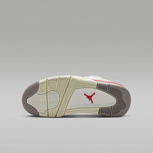حذاء Air Jordan 4 RM للأطفال الكبار (شراع/رمادي جامعي/حليب جوز الهند/أحمر ناري) in Saudi Arabia