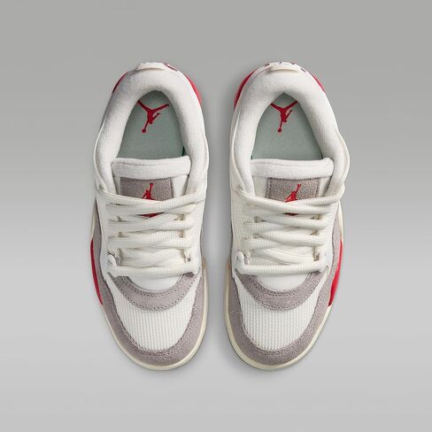 حذاء Air Jordan 4 RM للأطفال الكبار (شراع/رمادي جامعي/حليب جوز الهند/أحمر ناري) in Saudi Arabia