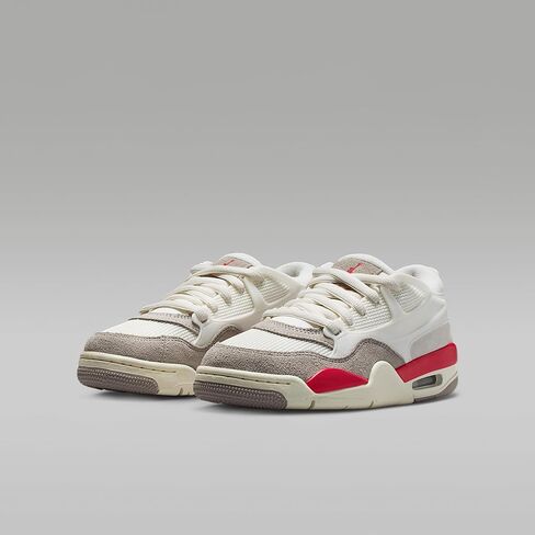 حذاء Air Jordan 4 RM للأطفال الكبار (شراع/رمادي جامعي/حليب جوز الهند/أحمر ناري) in Saudi Arabia