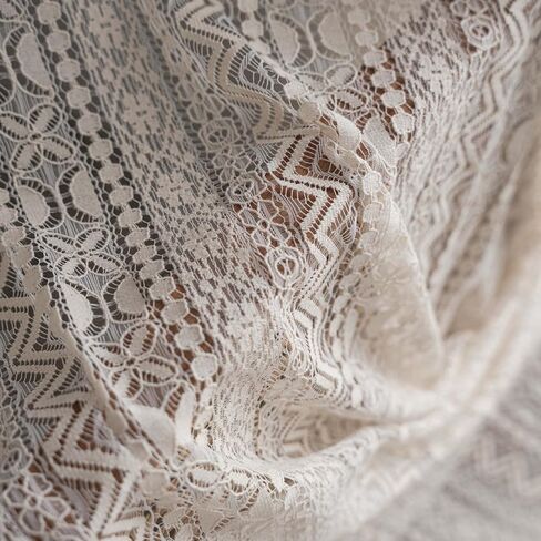 Boho Style Cotton Curtains Semi Blackout Window Bohemian Decoration Drapes Lace Crochet Macrame Lace Semi-Sheer Vintage Tassels Windows Curtains Panels for Living Room(Size:150x60cm) in Saudi Arabia