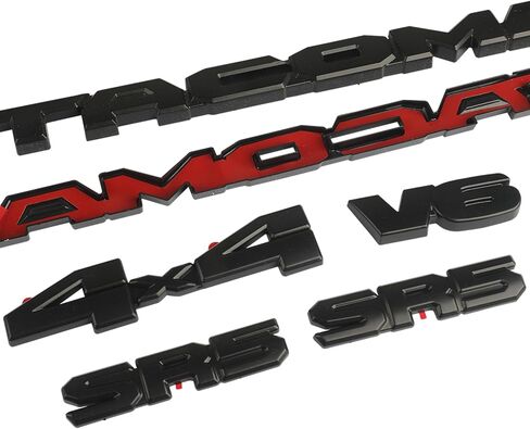 تراكب الشعار 6 قطع متوافق مع تاكوما 2024-2025 ABS شارة بلاستيكية شعارات تراكب 0411 مع لاصق قوي أسود غير لامع in Kuwait