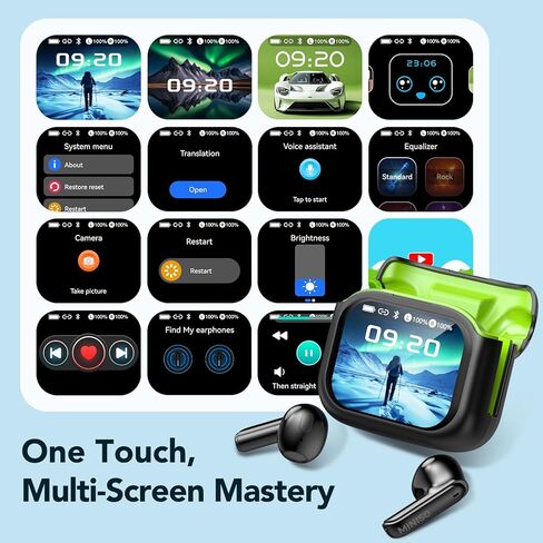 MINISO MS103 AI Translation Earbuds Real Time, Translation Earbuds for 134 Languages with LCD Touchscreen, Bluetooth 6.0 Language Translator Headphones for Travel, Business, Learning in Saudi Arabia