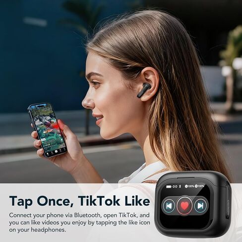 MINISO MS103 AI Translation Earbuds Real Time, Translation Earbuds for 134 Languages with LCD Touchscreen, Bluetooth 6.0 Language Translator Headphones for Travel, Business, Learning in Saudi Arabia