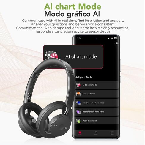 AI سماعات أذن للترجمة في الوقت الحقيقي HP06 سماعات بلوتوث لاسلكية 6.0 AI سماعات LCD تعمل باللمس تدعم 148 لغة ترجمة في الوقت الحقيقي سماعة رأس تدعم تشغيل الموسيقى والمكالمات الهاتفية in Kuwait