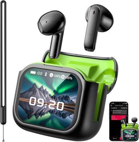 سماعات أذن للترجمة بتقنية الذكاء الاصطناعي في الوقت الحقيقي، سماعات أذن للترجمة لـ 135 لغة مع شاشة لمس LCD، سماعات رأس بلوتوث 6.0 لمترجم اللغة للسفر والأعمال والتعلم in Kuwait