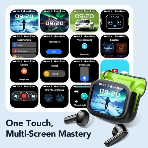 سماعات أذن للترجمة بتقنية الذكاء الاصطناعي في الوقت الحقيقي، سماعات أذن للترجمة لـ 135 لغة مع شاشة لمس LCD، سماعات رأس بلوتوث 6.0 لمترجم اللغة للسفر والأعمال والتعلم in Kuwait