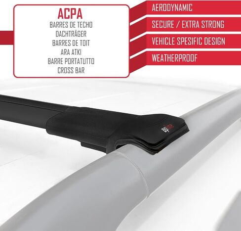 متوافق مع Jeep Grand Cherokee 2 (WJ) 1999-2004 FLY Model Cross Bar Car Top Luggage Carrier Rails Roof Racks ألومنيوم أسود 2 بار in Saudi Arabia