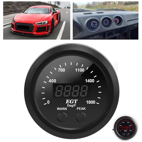 مقياس درجة حرارة الغاز من أراموكس، مقياس EGT مع شاشة LED حمراء، 0-1800 درجة فهرنهايت، مستشعر عالمي لتطبيقات السيارات in Kuwait