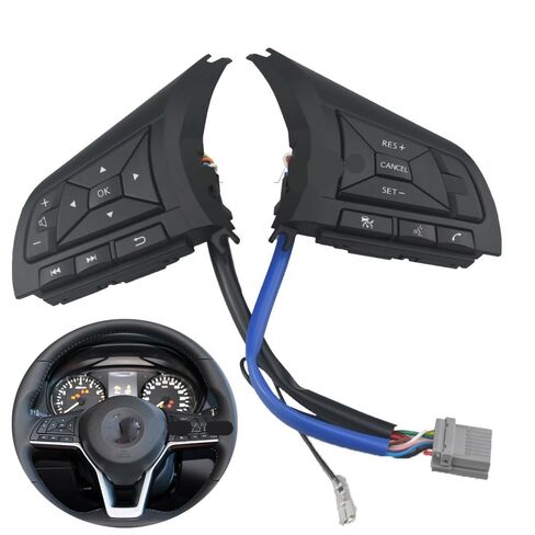 Steering Wheel Mounted Cruise Control Switch Butto Multi Function Steering Wheel Audio Cruise Control Buttons/Fit for Nissan Note Epower-2018 Np300 2017 Wth Backlight Button Switch(Low) in Saudi Arabia
