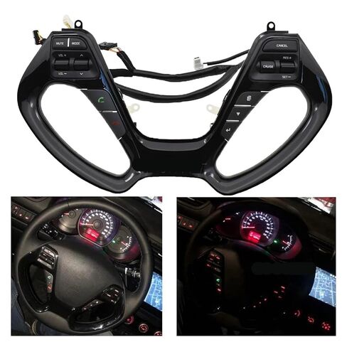 Steering Wheel Mounted Cruise Control Switch Butto Multifunction Steering Wheel Button/Fit for Kia Rio 3 K3 K3S 2011-2017 Criuse Controller Car Switches Not Heated(Piano Black Switch) in Kuwait