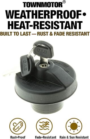 غطاء الوقود بقفل MGC902 مع مفتاحين - متوافق مع Ford F150 (2004-2008)، F250/F350 Super Duty (2005-2021)، Escape، Focus، Ranger، E-Series - استبدال غطاء خزان الغاز بفتحات تهوية in Kuwait