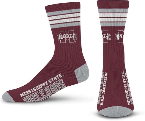 For Bare Feet NCAA TCU Horned Frogs 4 Stripe Deuce Crew Sock Team Color LARGE in Saudi Arabia