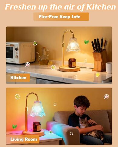 مصباح تدفئة الشموع RGB مع مؤقت، مصباح خافت قابل للتعديل لذوبان الشمع على شكل زهرة ذهبية، سخان شمع على شكل زهرة ذهبية، هدية عيد ميلاد تذوب الشمع للنساء، ديكور مكتب المنزل، متعدد الألوان RGB متضمنة 2 لمبات in Kuwait