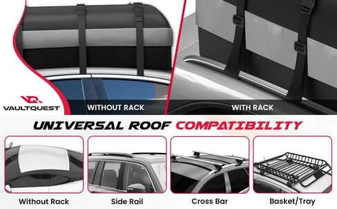 حامل بضائع مقاوم للماء على سقف السيارة - مساحة تخزين كبيرة جدًا تبلغ 30 قدمًا مكعبًا مع حصيرة مضادة للانزلاق وخطافات أبواب وأكياس تعبئة. حل سفر آمن وشديد التحمل للرحلات العائلية والتخييم والعطلات in Kuwait