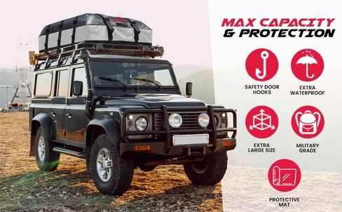 حامل بضائع مقاوم للماء على سقف السيارة - مساحة تخزين كبيرة جدًا تبلغ 30 قدمًا مكعبًا مع حصيرة مضادة للانزلاق وخطافات أبواب وأكياس تعبئة. حل سفر آمن وشديد التحمل للرحلات العائلية والتخييم والعطلات in Kuwait