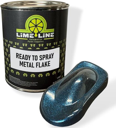 طلاء أساسي للسيارات من LiME Line Gold Metal Flake - لا حاجة إلى مخفف، جاهز للرش (1 لتر) in Kuwait
