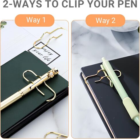 حاملات أقلام بمشبك ورق معدني لأجهزة الكمبيوتر المحمول والمجلات - مشابك أقلام ذهبية وفضية وذهبية وردية للمكتب والمعلمين والمهنيين، مجموعة مشابك حامل أقلام متينة من الفولاذ المقاوم للصدأ (6 قطع) in Kuwait