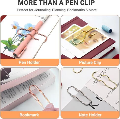 حاملات أقلام بمشبك ورق معدني لأجهزة الكمبيوتر المحمول والمجلات - مشابك أقلام ذهبية وفضية وذهبية وردية للمكتب والمعلمين والمهنيين، مجموعة مشابك حامل أقلام متينة من الفولاذ المقاوم للصدأ (6 قطع) in Kuwait