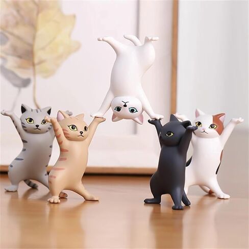 5 Cats Set Cute Gifts Desk Decor Cute Pen Holder Funny Office Desk Kawaii Dancing Cat Funny Office Decor in Saudi Arabia