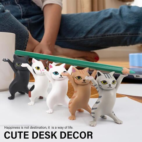 5 Cats Set Cute Gifts Desk Decor Cute Pen Holder Funny Office Desk Kawaii Dancing Cat Funny Office Decor in Saudi Arabia