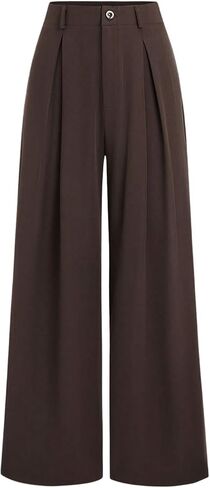 GORGLITTER Women's Pleated High Waisted Trousers Dress Pants Dressy Casual Wide Leg Business Casual Work Slacks Pants in Saudi Arabia