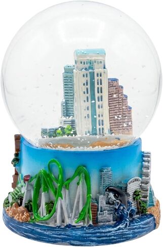 Orlando Florida Snow Globe 2.5 Inch Skyline and Theme Park Souvenir with Epcot Sphere and Fountain Resin Base in Saudi Arabia