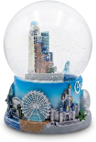Orlando Florida Snow Globe 2.5 Inch Skyline and Theme Park Souvenir with Epcot Sphere and Fountain Resin Base in Saudi Arabia