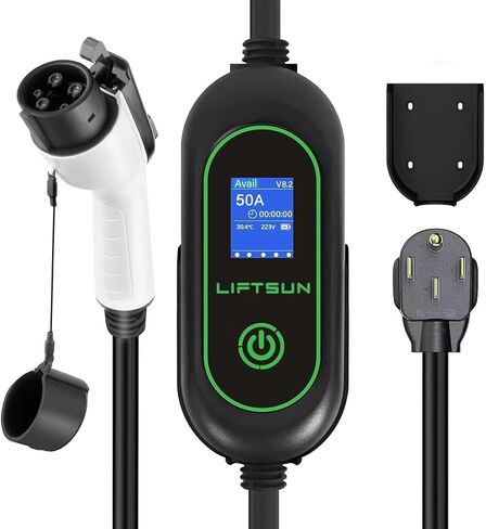 Level 2 Fast EV Charger, 240V, 50Amp, 12KW Adjustable Current & Schedule Charging,Home Wall Mount Electric Vehicle Charging Station,SAE J1772 Charger, NEMA14-50P with 25ft Premium Cable. in Saudi Arabia