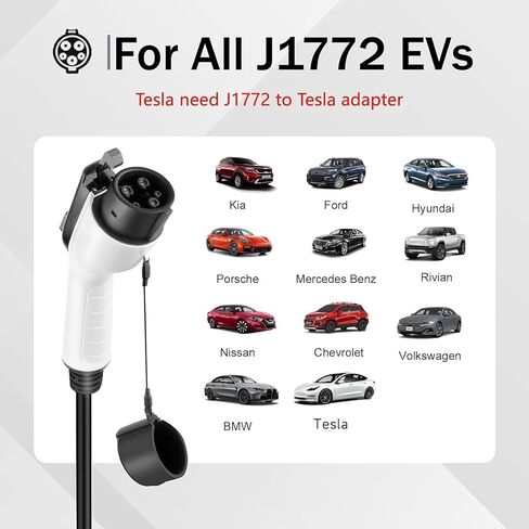 Level 2 Fast EV Charger, 240V, 50Amp, 12KW Adjustable Current & Schedule Charging,Home Wall Mount Electric Vehicle Charging Station,SAE J1772 Charger, NEMA14-50P with 25ft Premium Cable. in Saudi Arabia
