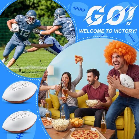 Halloscume 6 Pcs 11.02in Blank Autograph Football Size 9 Blank Football with 1 Brown and 3 White Panels Brown Football for Autographs Customized Football Trophy for Rugby Game in Saudi Arabia
