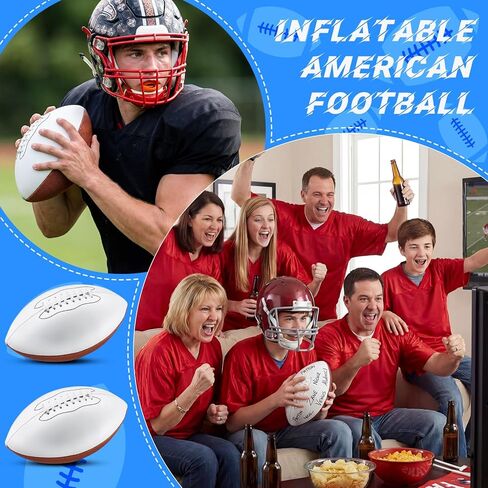Halloscume 6 Pcs 11.02in Blank Autograph Football Size 9 Blank Football with 1 Brown and 3 White Panels Brown Football for Autographs Customized Football Trophy for Rugby Game in Saudi Arabia