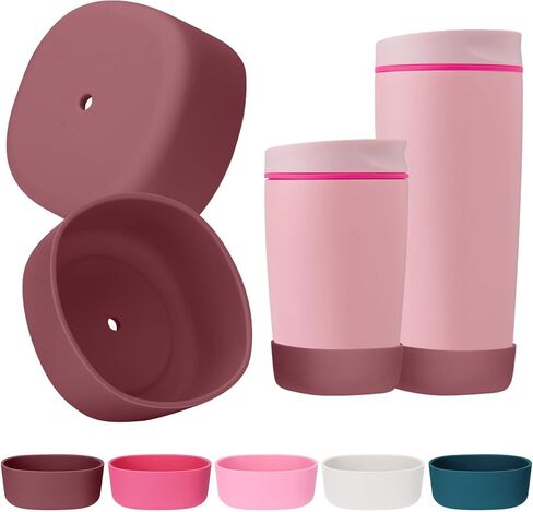 Mity rain 2PCS Protective Boot Compatible with Owala SmoothSip Slider 12 oz & 20 oz, Coffee Tumbler Silicone Boot Travel Mug Accessories,Anti-Slip, Noise-Reducing,Prevents Scratches (Pucker Up) in Kuwait