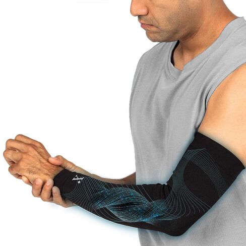 NUFABRX Medicine-Infused Pain Relieving Arm and Elbow Compression Sleeve for Men and Women with Arm/Elbow Pain, Arthritis, Tennis Elbow, Muscle Pain, and Muscle Soreness in Saudi Arabia