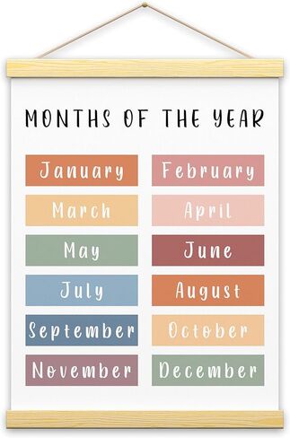 ديكور جدار الحضانة Kqfdr، إطار تعليق ملصق الحروف الأبجدية - ملصق جداري للسيارة مع إطارات خشبية، أساسيات غرفة اللعب في الفصل الدراسي، 12x16 بوصة-A05 in Kuwait