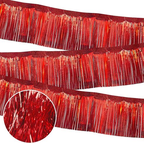 3 Pack 10 Feet Black Gold Tinsel Garland,Ideal Parade Float Decorations for Trailer,Foil Fringe Garland for Graduation,Carnival,Birthday,Party Decor,Indoor,Outdoor,Mall Stage,Decoration in Saudi Arabia