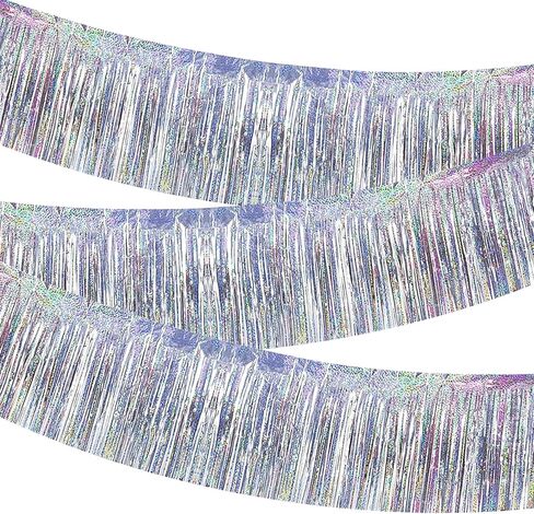 3 Pack 10 Feet Black Gold Tinsel Garland,Ideal Parade Float Decorations for Trailer,Foil Fringe Garland for Graduation,Carnival,Birthday,Party Decor,Indoor,Outdoor,Mall Stage,Decoration in Saudi Arabia
