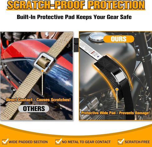 Motorcycle Tie-Down Straps with Cam Buckle, 1" x 10' | 1200 lbs Break Strenght for Dirt Bike ATV Truck Trailer(4-Pack) in Saudi Arabia