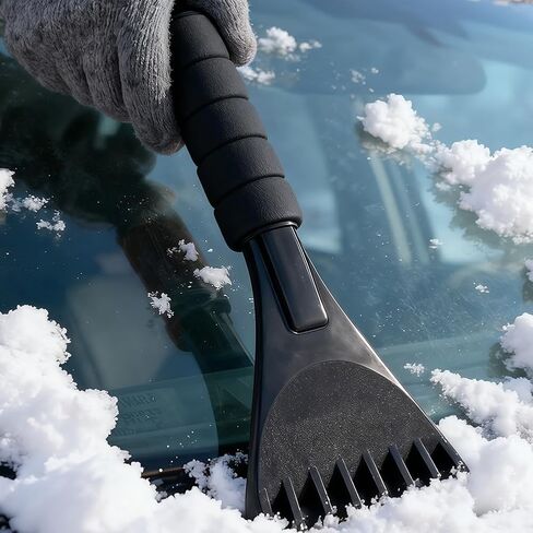 Ice Scraper for Glass, Ice Scraper with Removable Window Squeegee, Car Scraper Brush for Ice and Snow Scraper-Black in Saudi Arabia