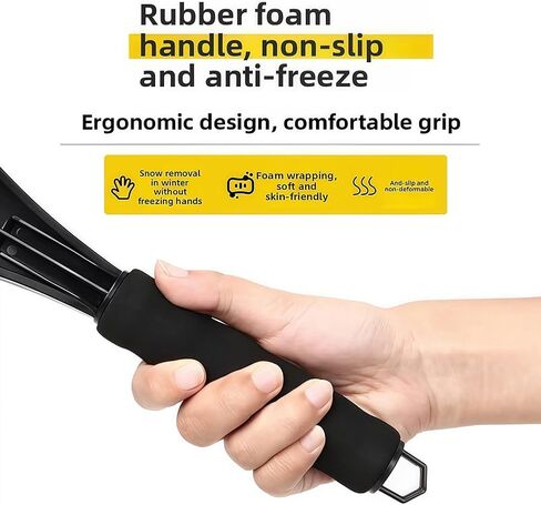 Ice Scraper for Glass, Ice Scraper with Removable Window Squeegee, Car Scraper Brush for Ice and Snow Scraper-Black in Saudi Arabia