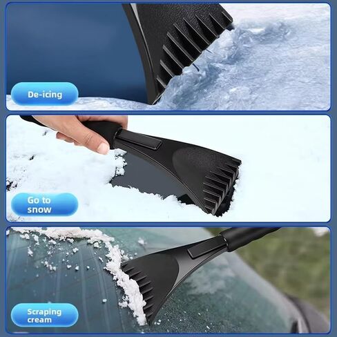 Ice Scraper for Glass, Ice Scraper with Removable Window Squeegee, Car Scraper Brush for Ice and Snow Scraper-Black in Saudi Arabia