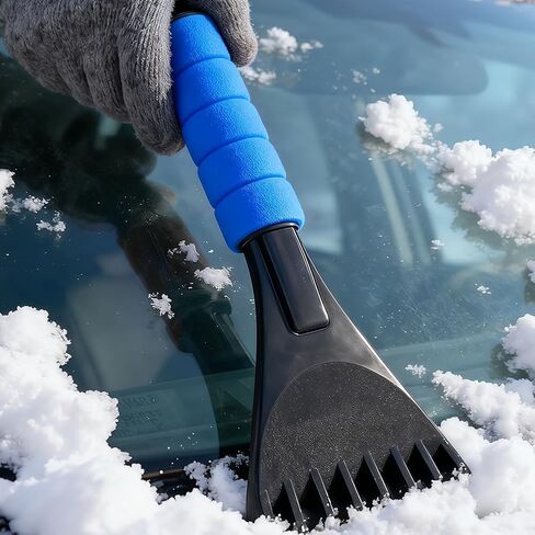 Ice Scraper for Glass, Ice Scraper with Removable Window Squeegee, Car Scraper Brush for Ice and Snow Scraper-Black in Saudi Arabia