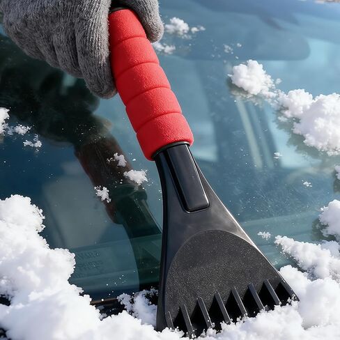 Ice Scraper for Glass, Ice Scraper with Removable Window Squeegee, Car Scraper Brush for Ice and Snow Scraper-Black in Saudi Arabia